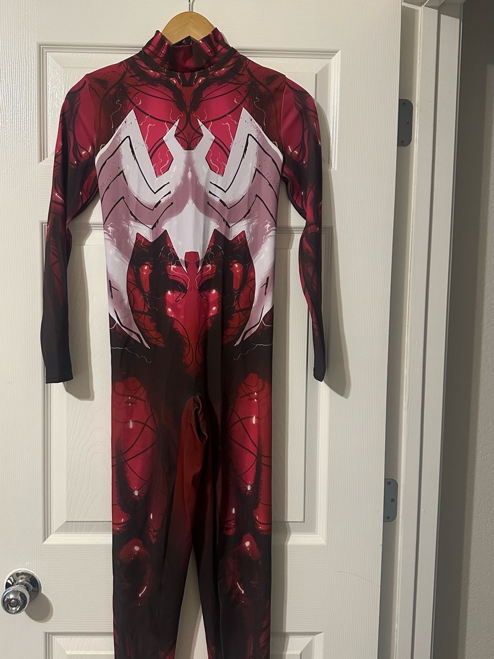 Badinka Women's Red and White Superhero Bodysuit Costume